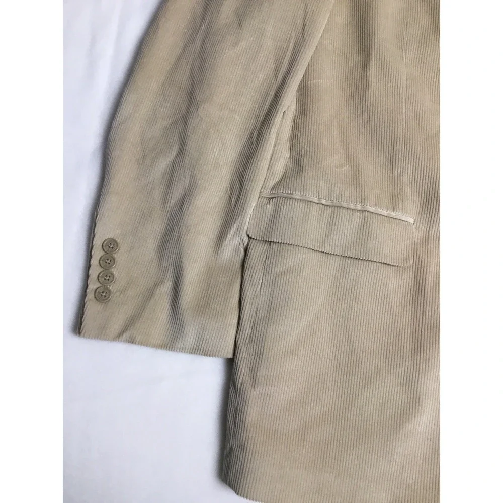 Saddlebred‎ Corduroy Blazer Jacket Tan Two Button Sport Coat Men's Size 44R